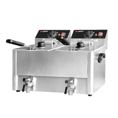 Фритюрница электрическая GGM Gastro EFH8+8 двойная 8+8 л Сливной кран