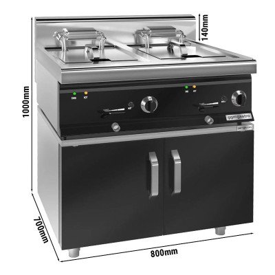 Фритюрница электрическая с подставкой GGM Gastro EFK873H-10+10N#GK866T