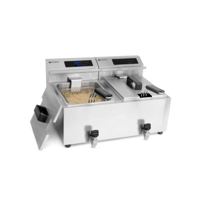 Фритюрница Hendi 207376 MasterPro со сливным краном - 2x8 л.