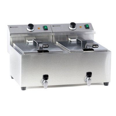 Фритюрница Hendi 209301 MasterPro со сливным краном – 2 x 8 л.