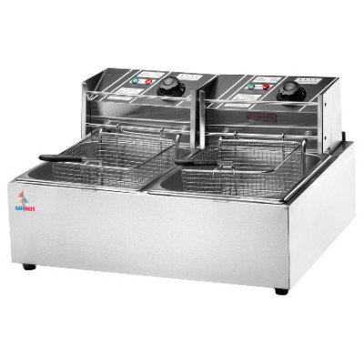 Фритюрница профессиональная AIRHOT EEF6+6 тонкий корпус, без защиты от перегрева
