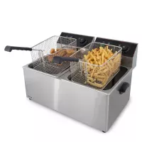 Фритюрниця професійна двопостова ZUVER Bavaria 2X8 Handle з ручками у гастроємностях та корпусі 5600W з захистом від перегріву