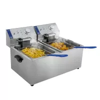Фритюрниця професійна двопостова ZUVER Bavaria 2X8 Handle з ручками у гастроємностях та корпусі 5600W з захистом від перегріву