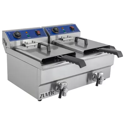 Профессиональная фритюрница с краном ZUVER 2X13 Texas 8000W