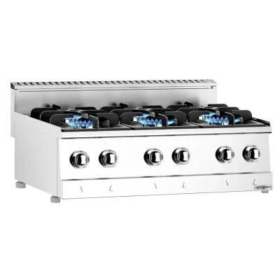 Газова плита - 19,5 кВт - 6 конфорок GGM GASTRO GHK9636