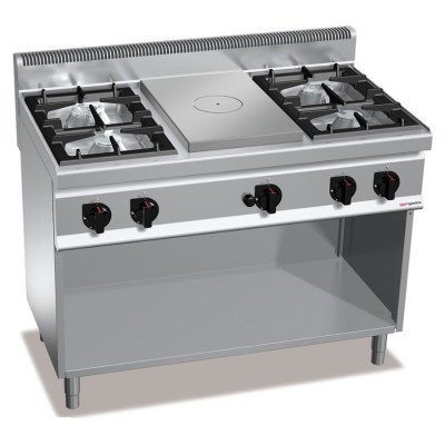 Газова плита - 21 кВт + поверхня для смаження - 7 кВт GGM Gastro GHGB179H+GB4