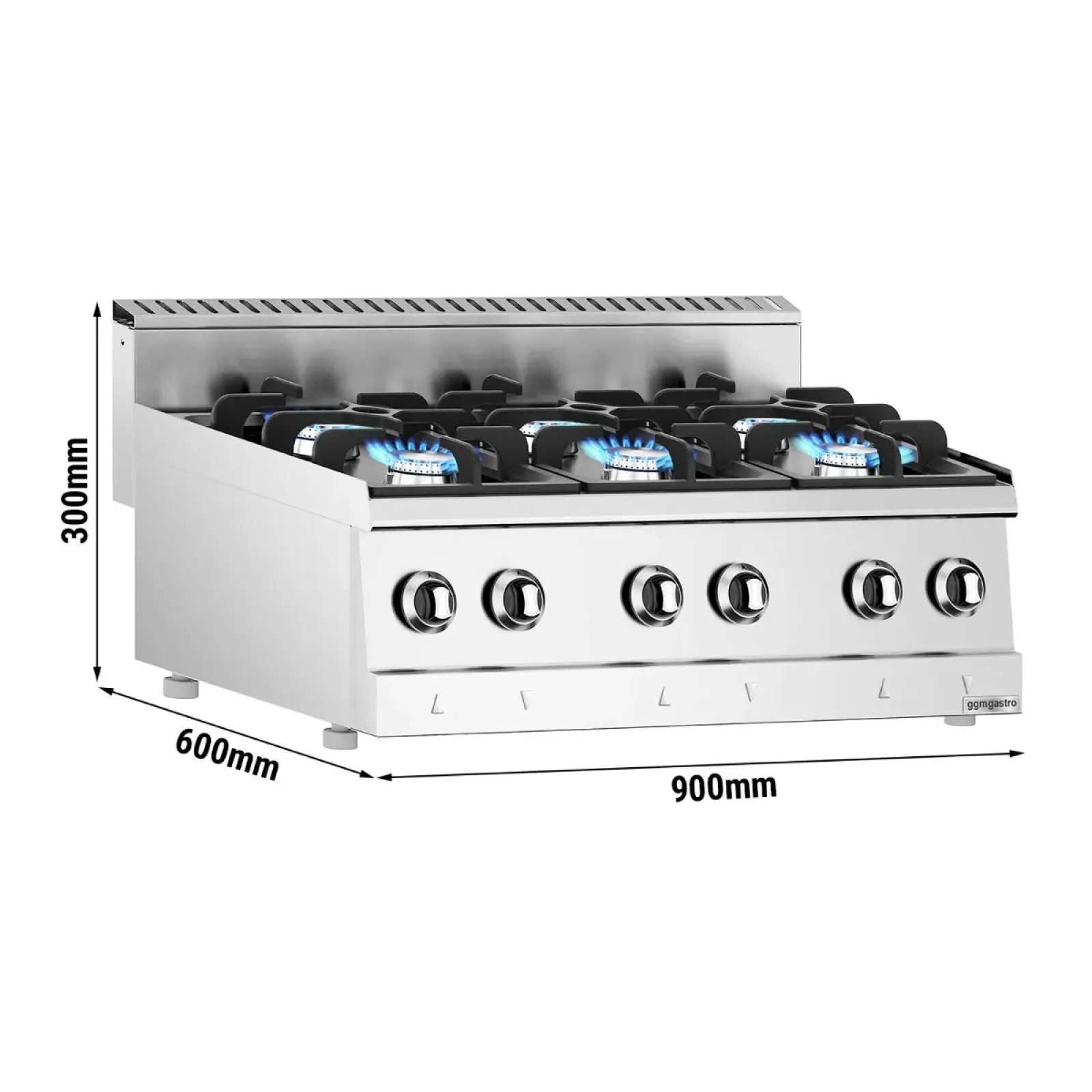 Газова плита - 36 кВт - 6 високопродуктивних конфорок GGM GASTRO GHK9636HP - 2