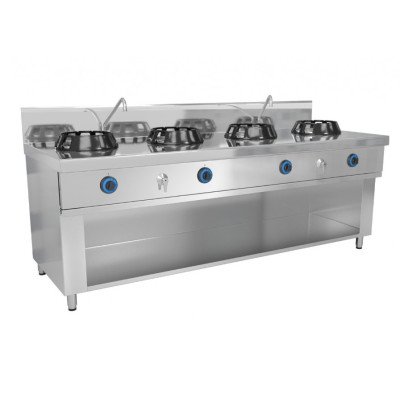 Газова плита Вок - з 4 конфорками - 56 кВт GGM Gastro GWHN2078