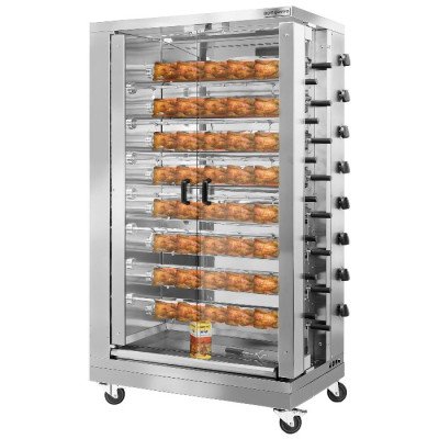 Газовый гриль для кур - 47,2 кВт - с 15 вертелами для приготовления 90 тушек курицы GGM Gastro GM1590F