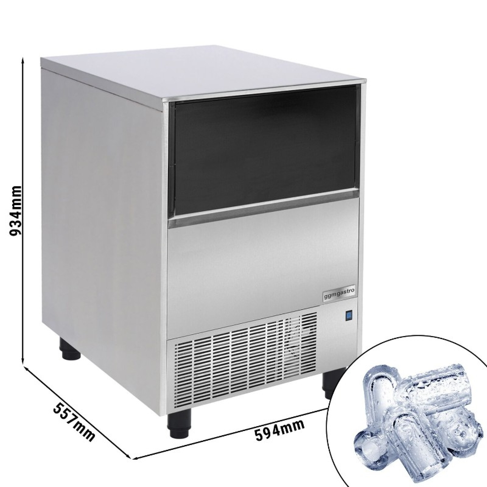 Генератор кубиків льоду 59 кг/24 год GGM Gastro EQI55
