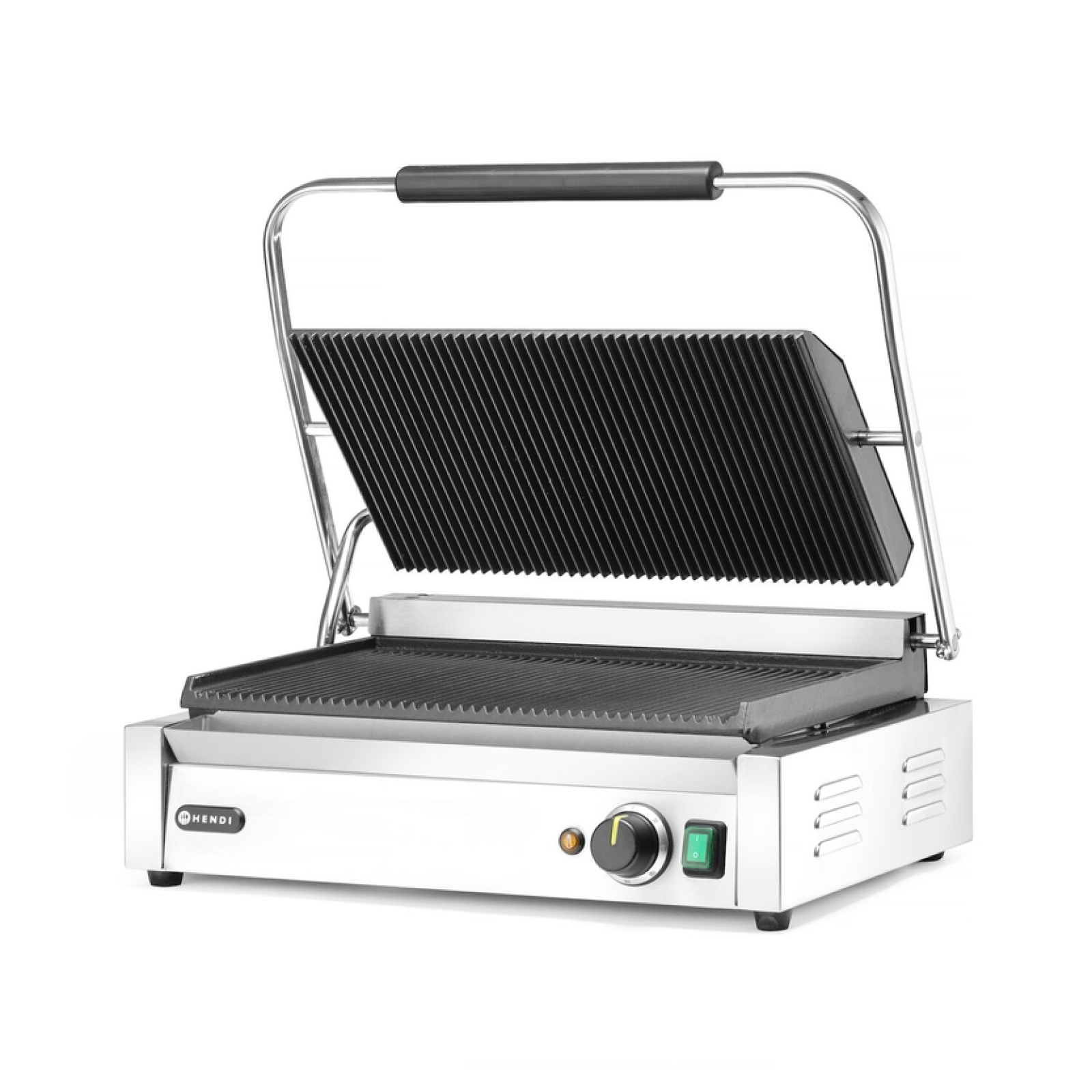 Гриль контактний PANINI XL, верхня та нижня поверхня рифлені, HENDI, 230V/2700W, 548x464x(H)231mm 263624 Hendi