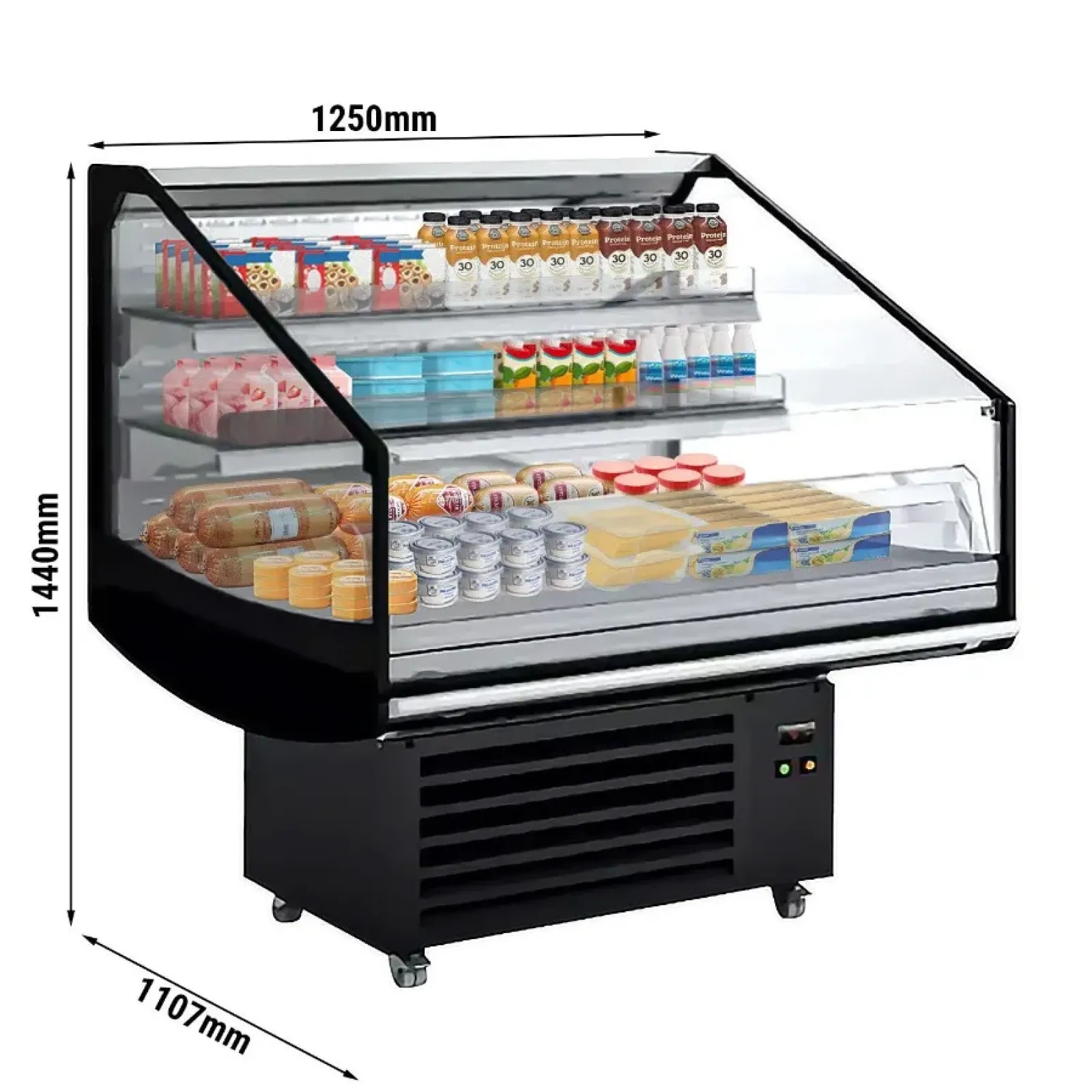 Холодильна вітрина - 1.25 x 1.05 m 2 полиці GGM Gastro KTHDC121