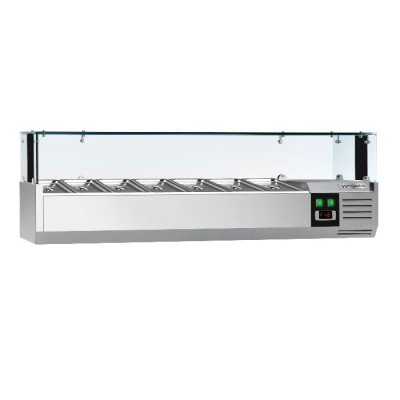 Холодильна вітрина 1500x335мм - 7x GN 1/4 PREMIUM GGM Gastro AGS153LND