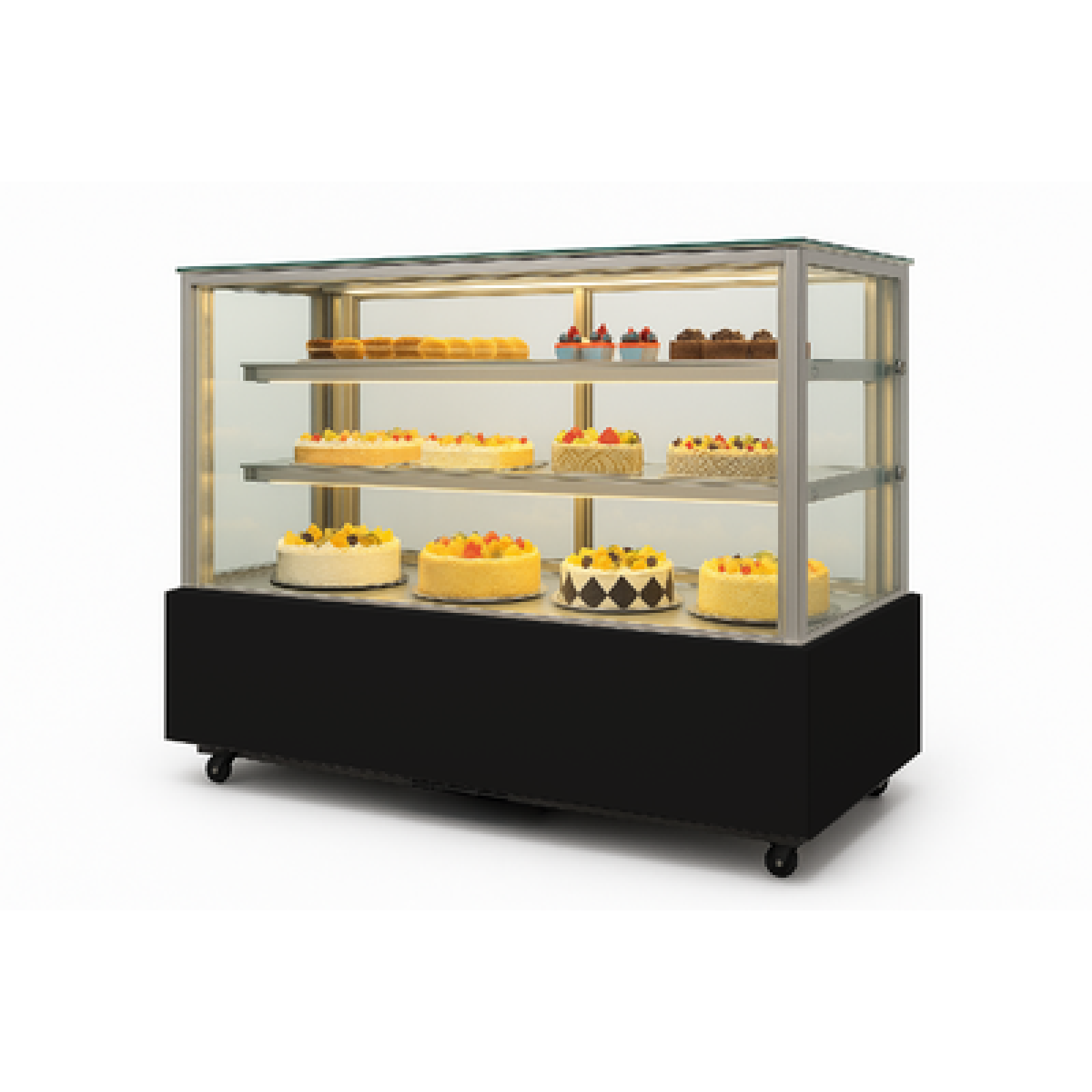 Холодильная витрина HURAKAN HKN-LPD150S BLACK (0,9 м, квадратная)