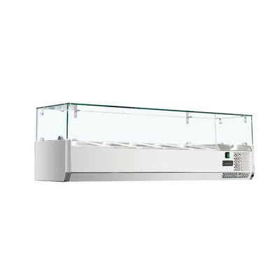 ХОЛОДИЛЬНА ВІТРИНА-НАДСТАВКА HURAKAN HKN-VRX1400/330S ЗІ СКЛОМ