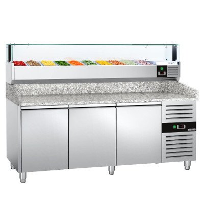 Холодильный стол для пиццы 2,0 x 0,8 m GGM Gastro POS208ND#AGS203LND