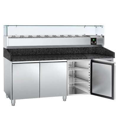 Холодильный стол для пиццы PREMIUM GGM Gastro POS208SG#AGG203ND
