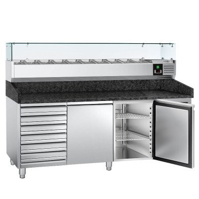 Холодильный стол для пиццы PREMIUM GGM Gastro POS208SSG#AGG203ND