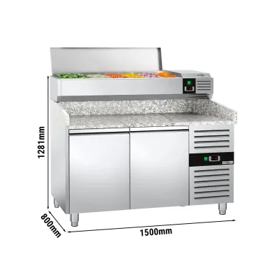 Холодильний стіл для піци з настільною вітриною PREMIUM - 1,5 x 0,8 m GGM Gastro POS158ND#AGG153END