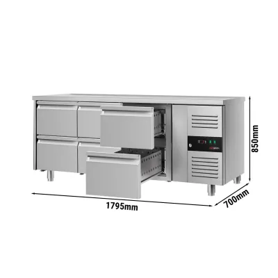 Холодильный стол ЕСО - 1,8 x 0,7 m 6 выдвиж.секции GGM Gastro KTS187ND#6S