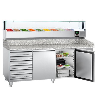 Холодильный стол для пиццы GGM Gastro POS208SND#AGS204LND