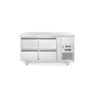 Холодильный стол Hendi 233764 Profi Line 700 с 4 ящиками и прикроватной тумбочкой - 230V / 250W - 0/8˚C - 1360x700x(H)850