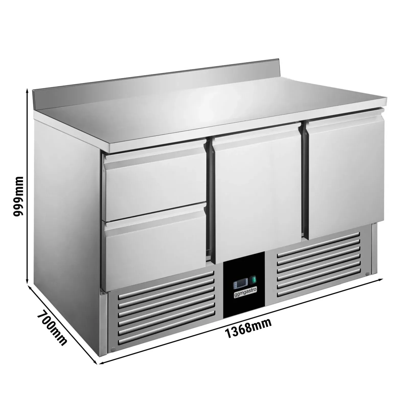Холодильний стіл із бортом PREMIUM - 1,37 x 0,7 m GGM Gastro SAG147EAND#SBG1212