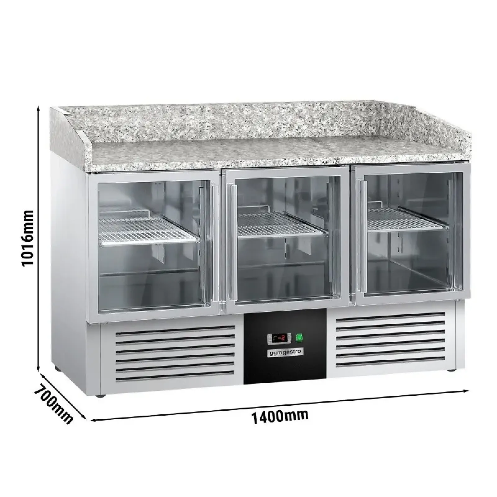 Холодильний стіл із бортом PREMIUM 1,4 x 0,7 m GGM Gastro POG147ND#3#GT