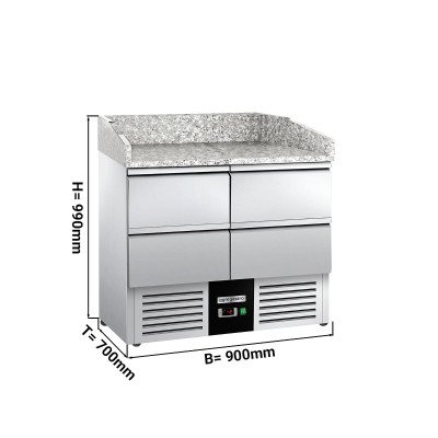 Холодильный стол с бортом PREMIUM - 0,9 x 0,7 m GGM Gastro POG97ND#2#SBG1212