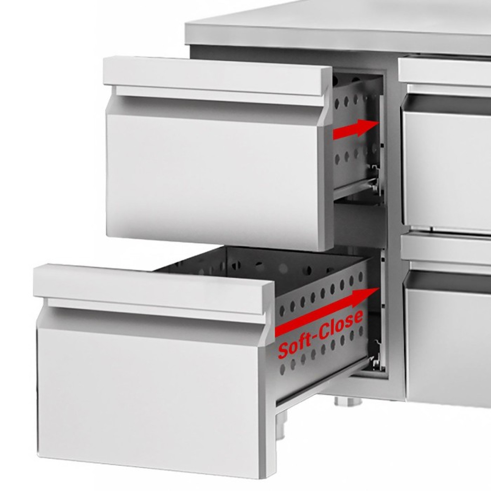 Холодильний стіл PREMIUM - 1.86 x 0.7 m (2 дверцята, 2 висувні секції) GGM Gastro KTF187ND-EF#2T#2S - 1