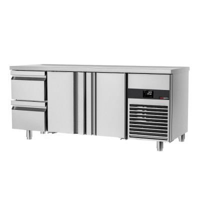 Холодильный стол PREMIUM - 1.86 x 0.7 m (2 дверцы, 2 выдвижн.секции) GGM Gastro KTF187ND-EF#2T#2S