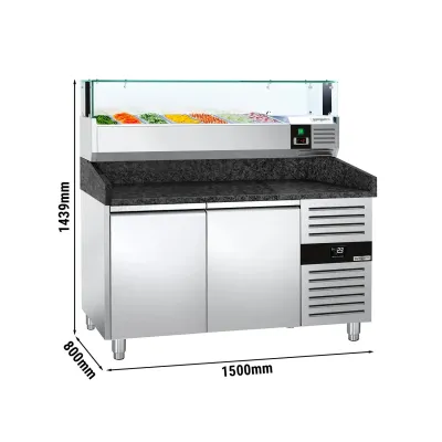 Холодильный стол саладетта для пиццы PREMIUM - 1,5 x 0,8 m GGM Gastro POS158SG#AGS153LND