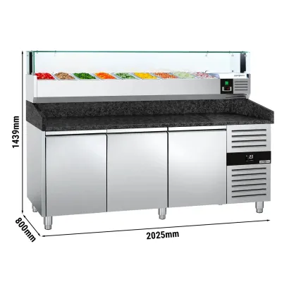 Холодильный стол саладетта для пиццы PREMIUM - 2,0 x 0,8 m GGM Gastro POS208SG#AGS204LND