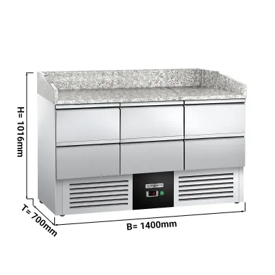Холодильний стіл з бортом PREMIUM 1,4 x 0,7 м GGM Gastro POG147ND#3#SBG1212