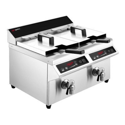Индукционная фритюрница  ( обьем: 8 + 8 л ) GGM Gastro IFBZ8+8