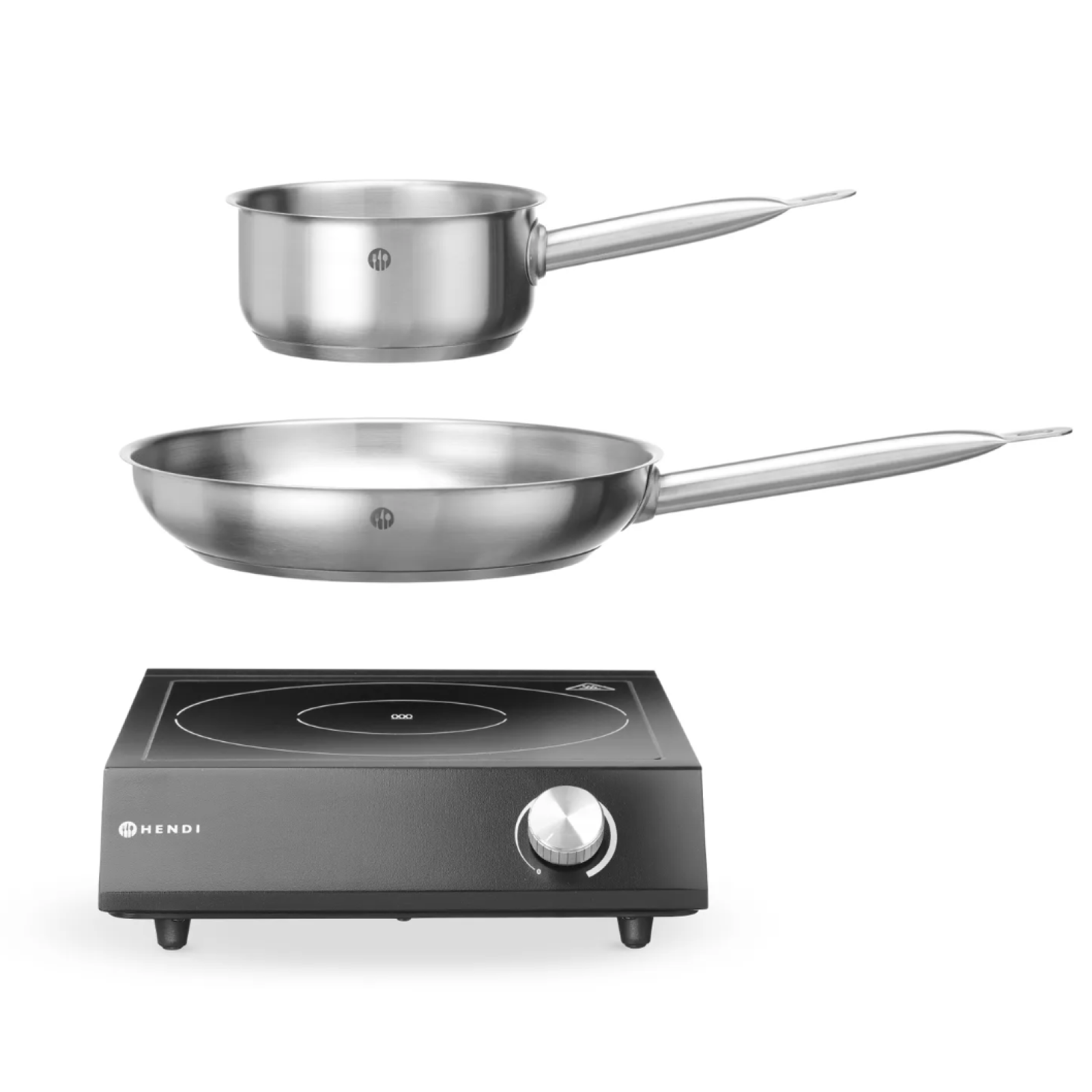 Індукційна плита 3500W + сотейник + сковорода, HENDI, Чорний, 220-240В/3500Вт, 320x395x(H)95мм 239889 Hendi