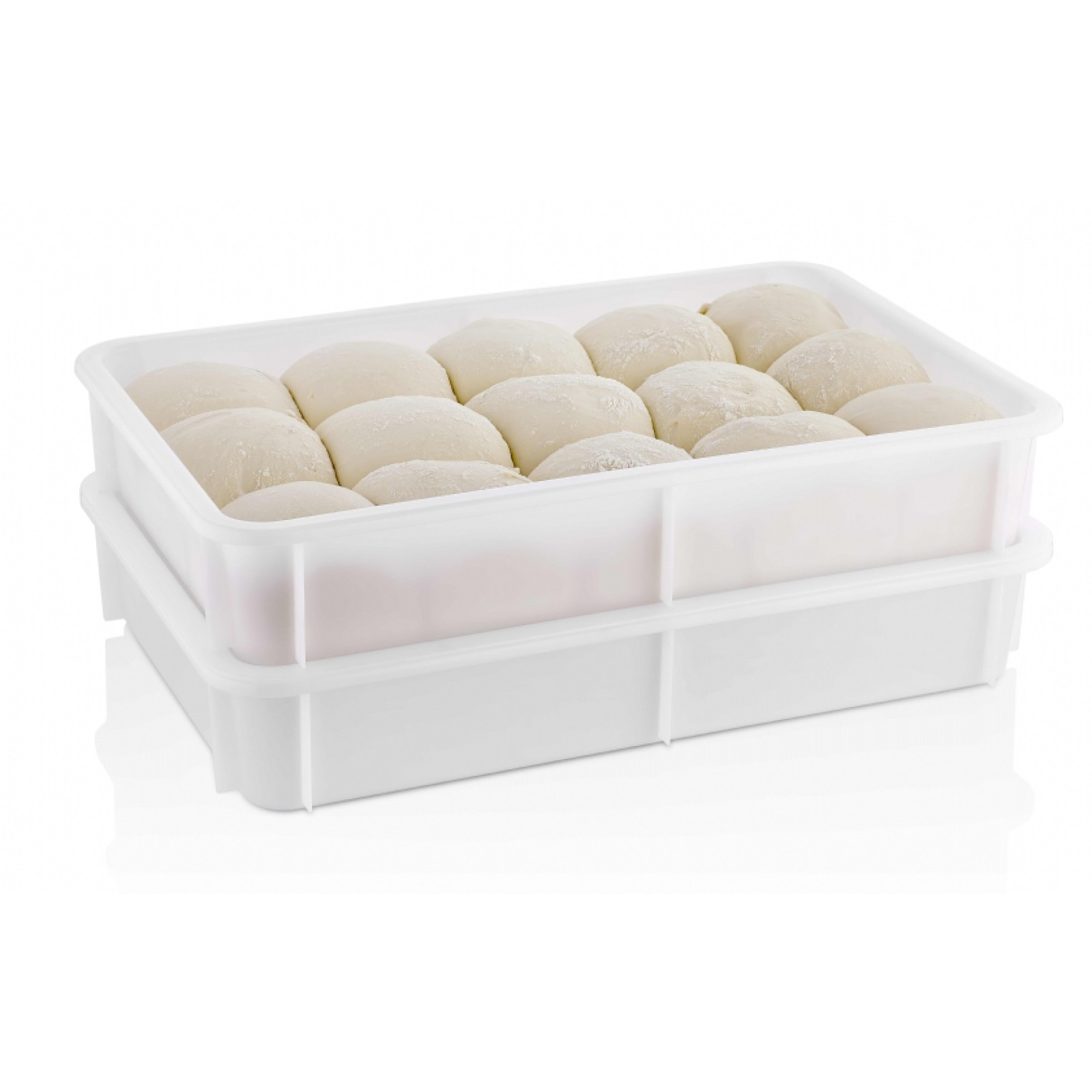 Контейнер для теста для пиццы 600*400*75 мм (PP) GPH--0075 Gastro Plast PP Белый - 1