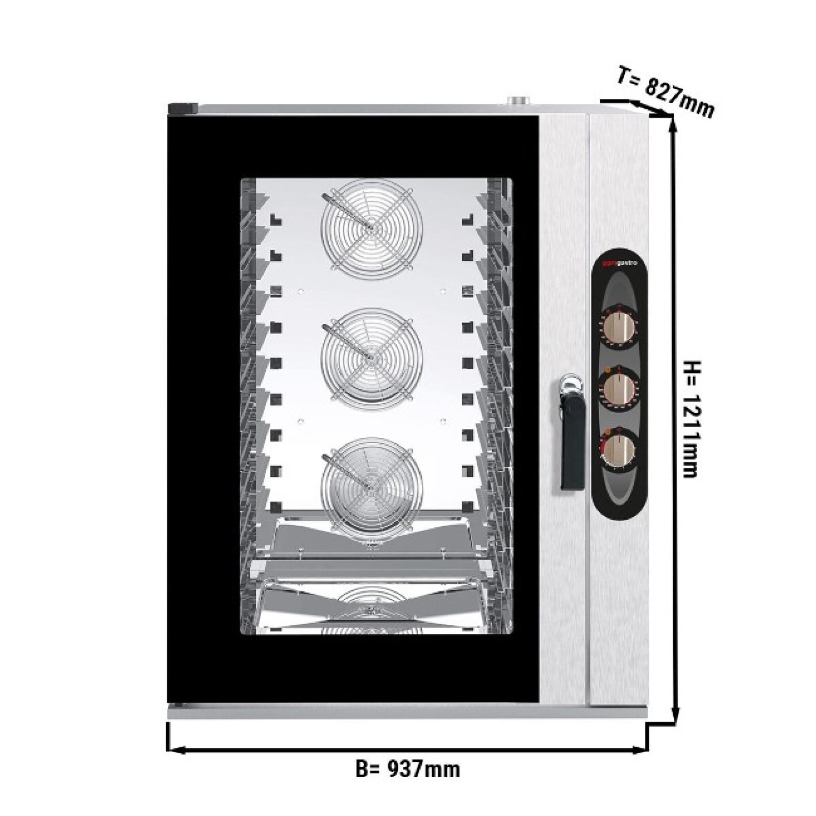Конвекційна піч з механічним керуванням 10x EN 40 x 60 cm GGM Gastro BKDV1200-2SM#HENV10N - 3