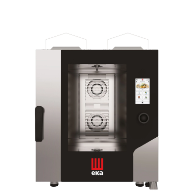 Конвекційно-парова газова духовка Millennial Touch Screen Gastro з системою очищення, 7x GN 1/1 - електронне управління, Tecnoeka, 13,5кВт, 730x850x(H)950 мм MKF711GTS Hendi Double pane glass;18/0 Stainless steel