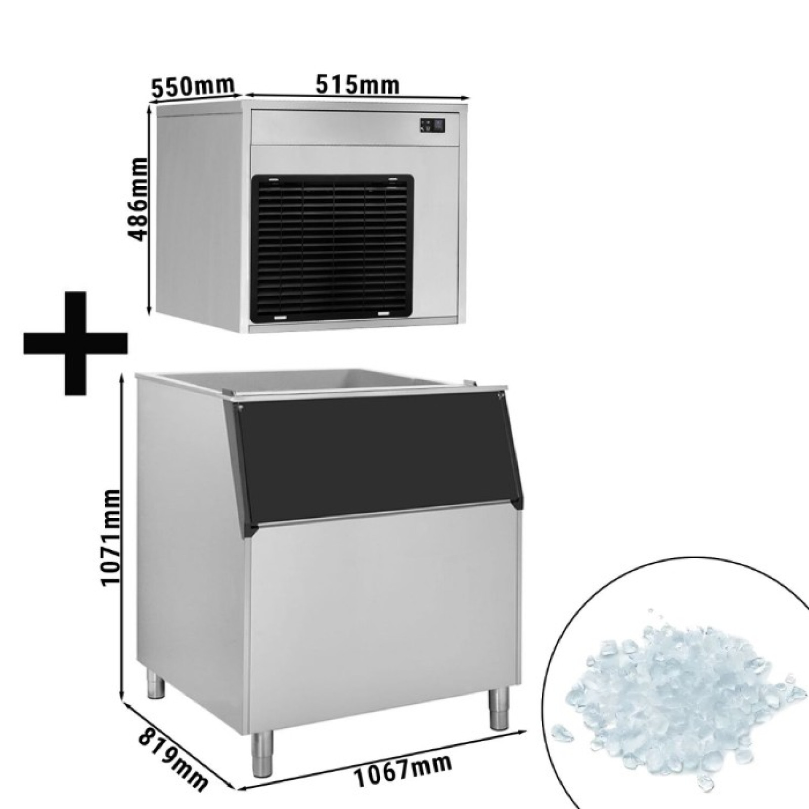 Льодогенератор - 220 кг / 24 ч GGM Gastro FEI220N#EVI350F
