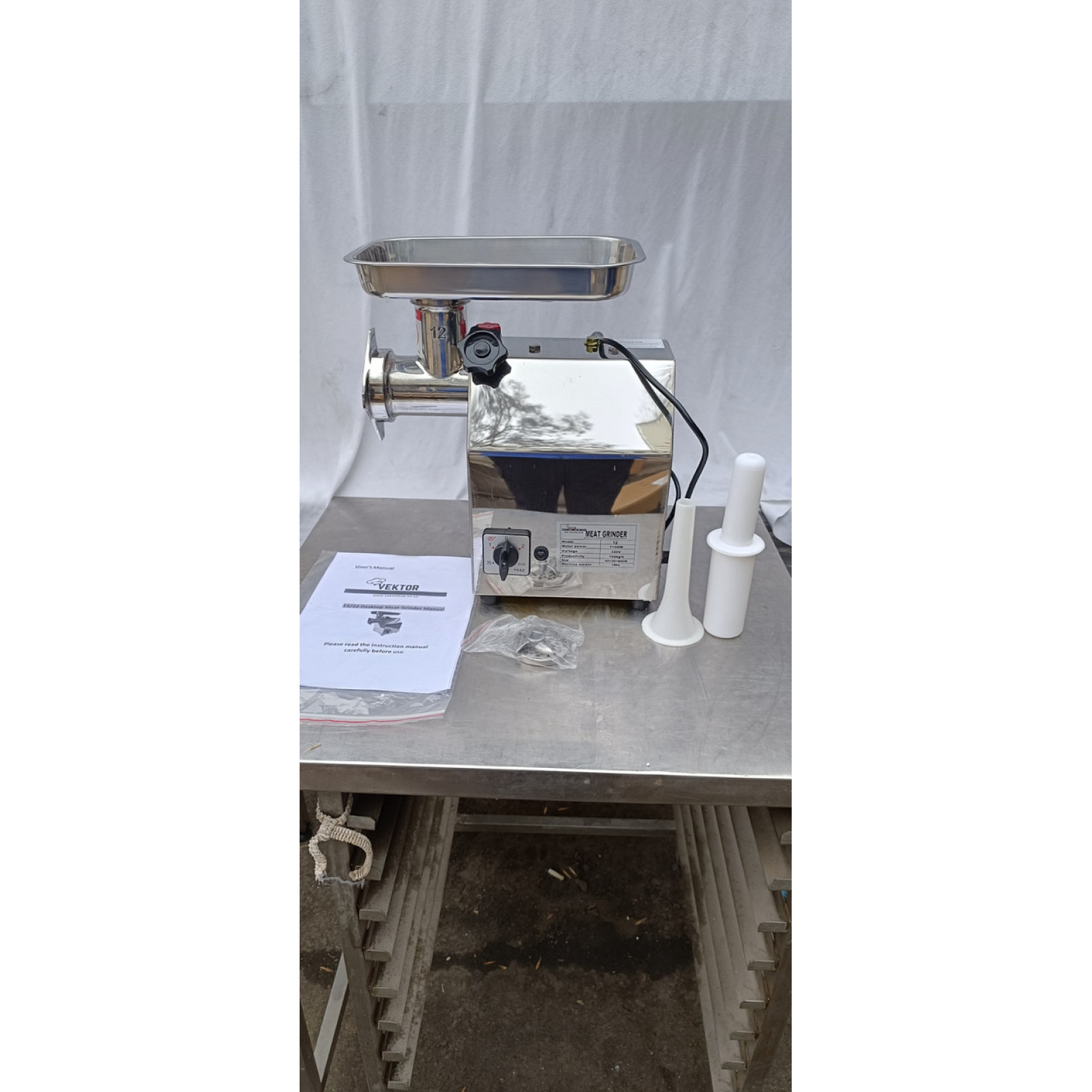 М'ясорубка промислова Vektor-BL-3-12 150 кг/година 1100W (реверс) - 2
