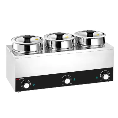 Марміт перших страв Hotpot - 3 x 3,5 л - 450 Вт - загальна місткість 10,5 л GGM GASTRO BHPV35-3