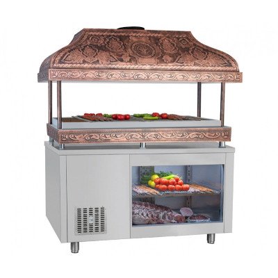 Мідний гриль з охолодним столом - 1,4 х 0,7 м GGM Gastro KTGFF147D