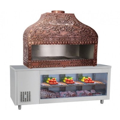 Мідний гриль з охолодним столом - 2,3 х 0,7 м GGM Gastro KTGFF237D