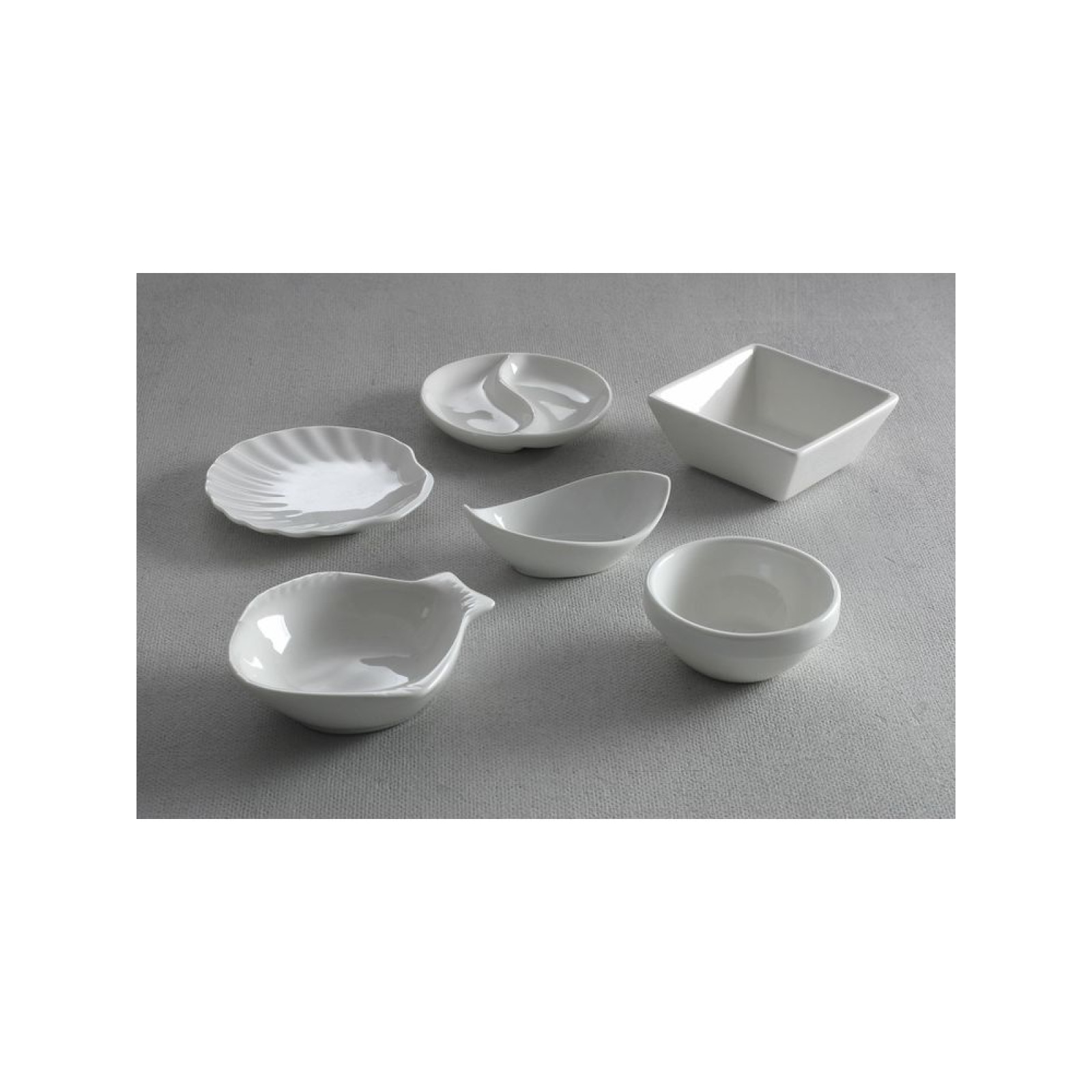Миска Concha - компл. 6 шт., у формі човна, 90x50(H)20 мм 784334 Hendi Porcelain - 1