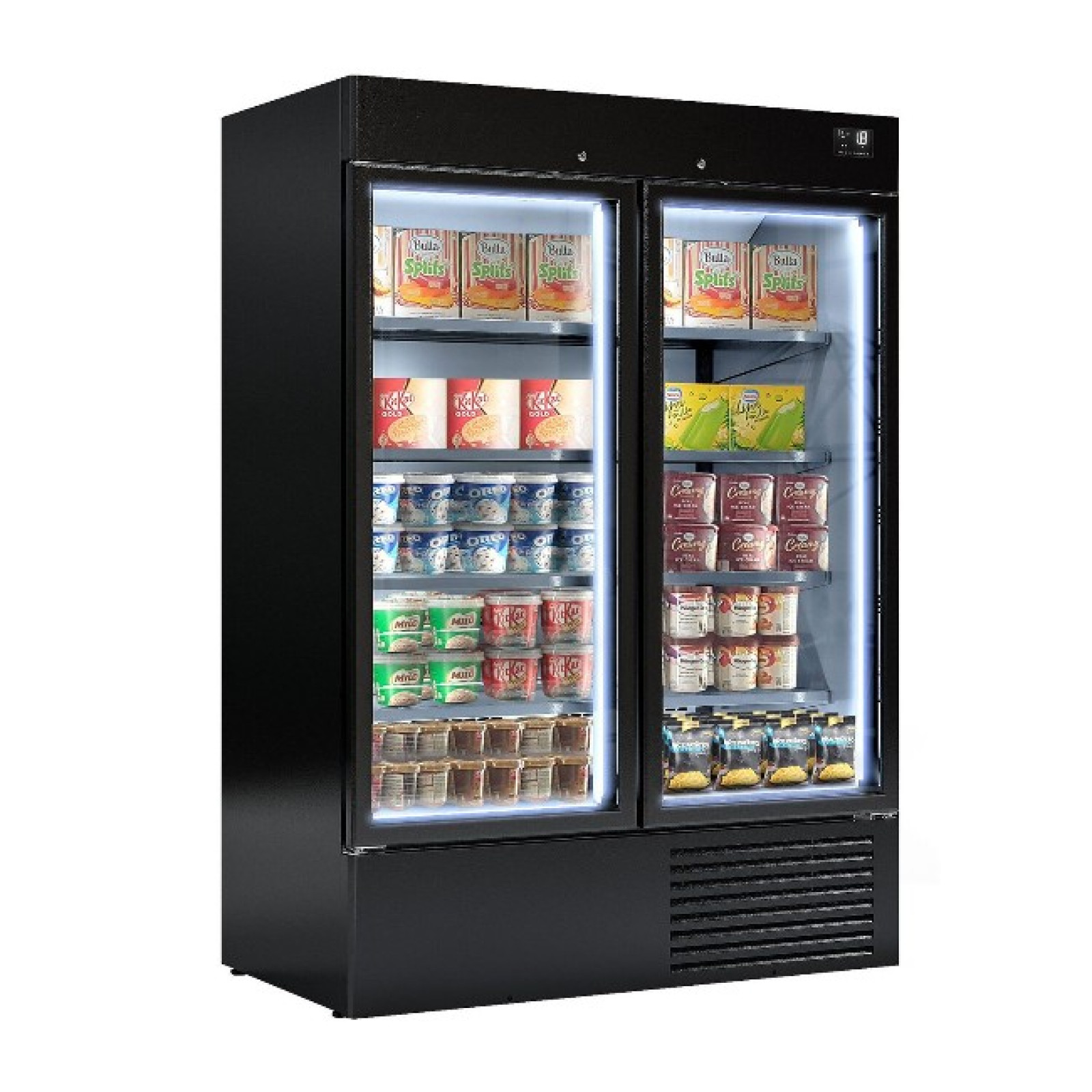 Морозильный шкаф - 1310 Л - 2 стеклянные двери - черный GGM Gastro TKI1310S