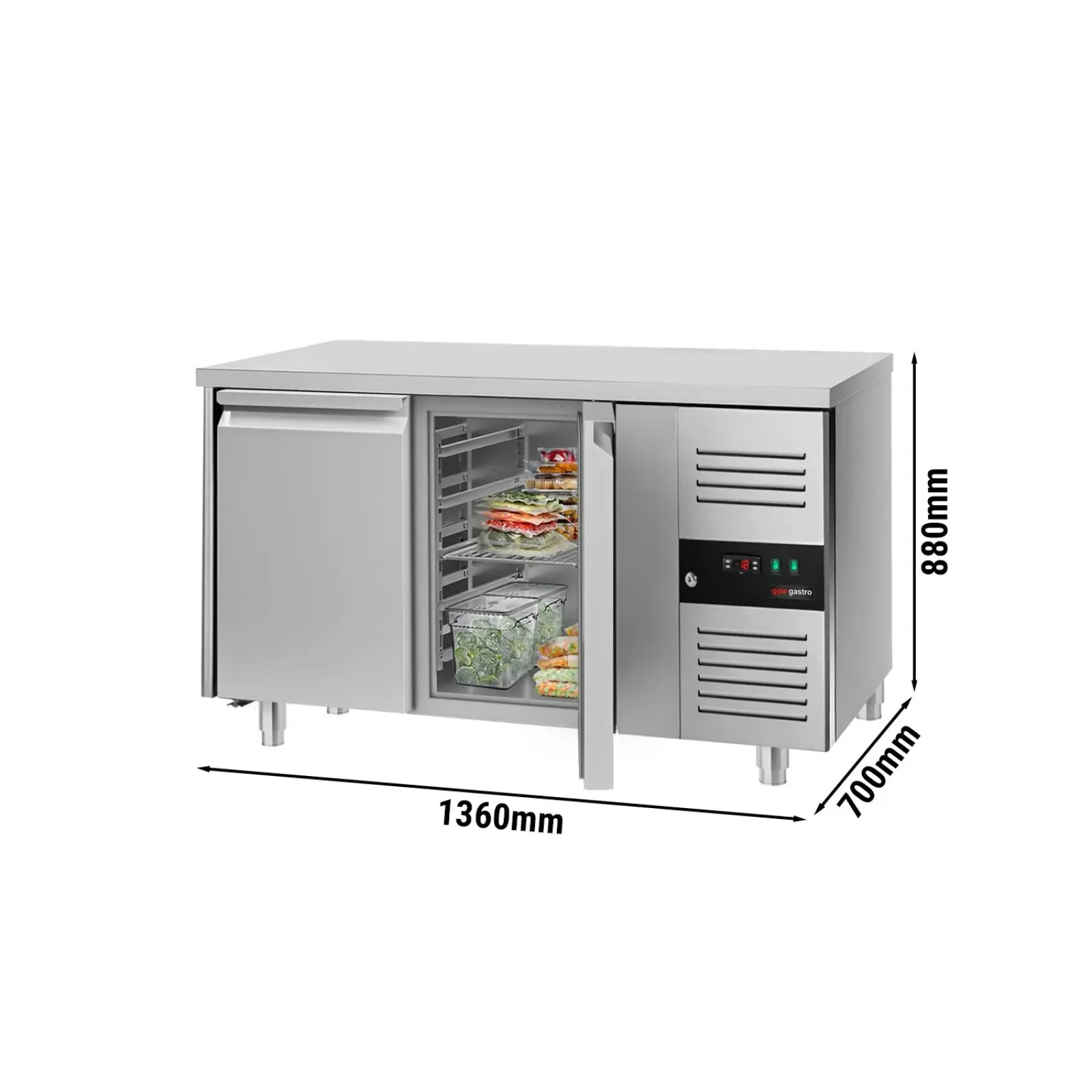 Морозильний стіл ECO 1,36 x 0,7 m (2 двері) GGM Gastro GTS147ND
