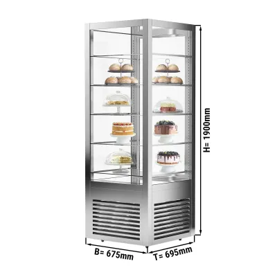 Панорамная витрина 550 л, 5 стекл.полок GGM Gastro PVH550E3T2N