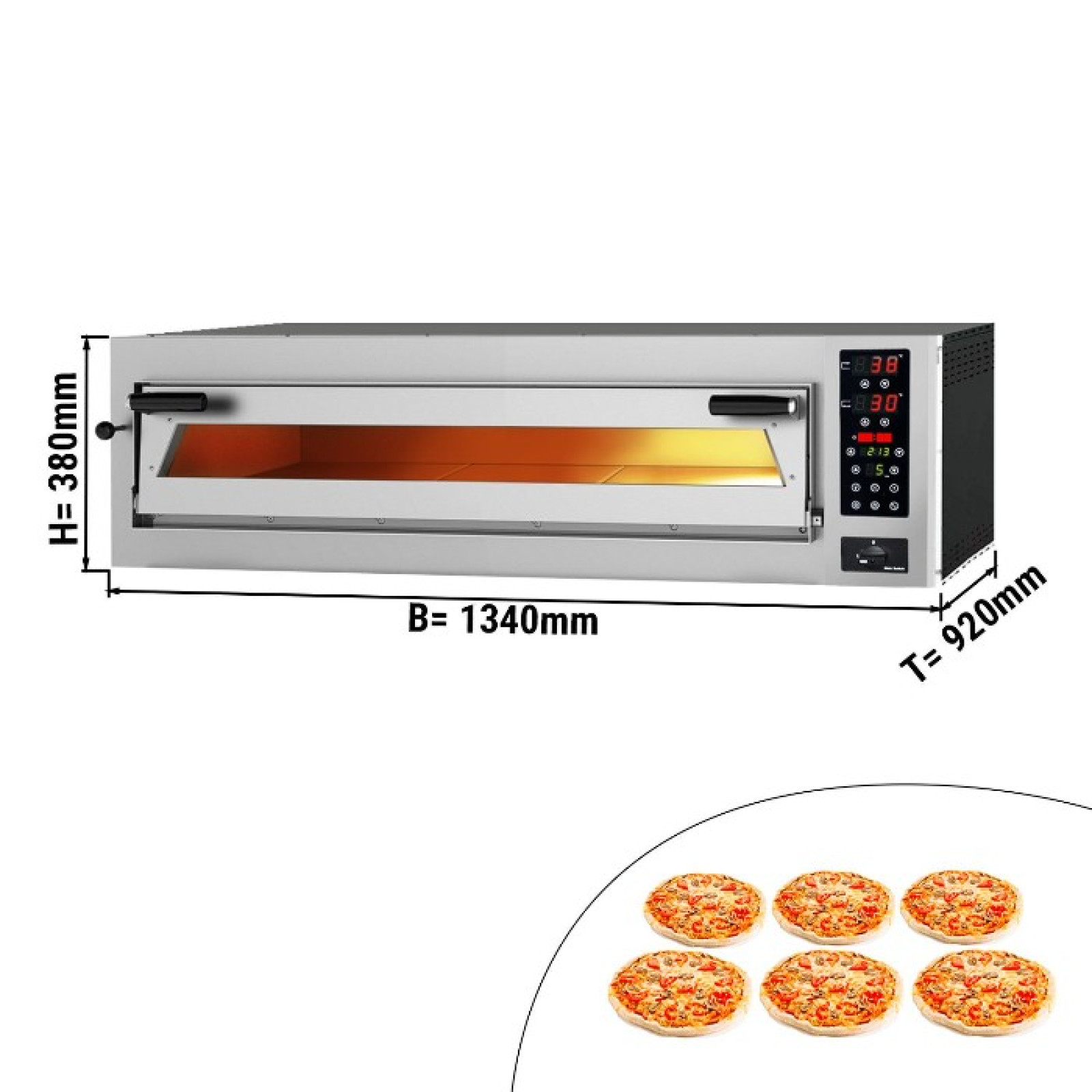 Піч для піци, 6 х 35 см, 1 камера GGM Gastro PEP66BTC - 3