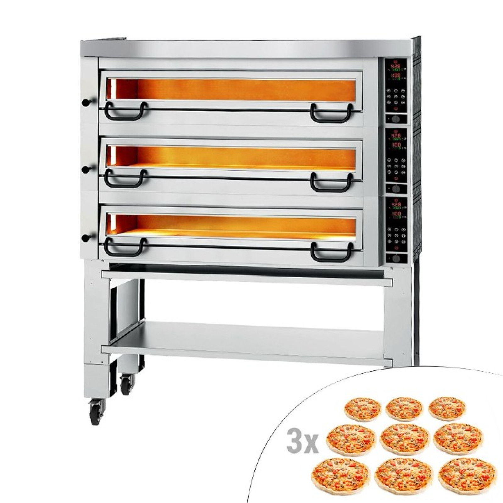 Піч для піци, 6+6+6 х 34 см, 3 камери GGM Gastro 3#POP634E#HP6#UG6 - 2